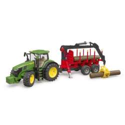 Traktor John Deere 7R 350 z przyczepą wraz z żurawiem i 4 balami drzewa 03154 BRUDER (BR-03154) - 1