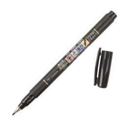 Flamaster brush pen Fudenosuke czarny tw 2 (6szt) - 1