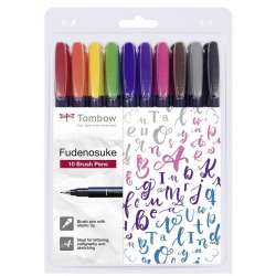 Flamastry brush pen Fudenosuke 10 kolorów - 1