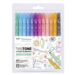 Markery dwustronne TwinTone pastelowe 12 kolorów