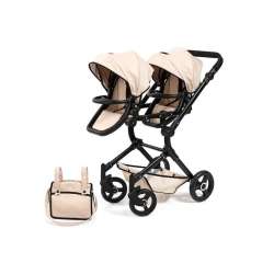 Wózek dla lalek bliźniaczych Twin Neo beżowy