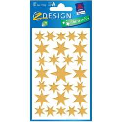 Naklejki świąteczne - złote gwiazdy