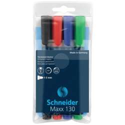 Zestaw markerów uniwersalnych SCHNEIDER Maxx 130, 1-3mm, 4szt., blister (SR113094) - 1