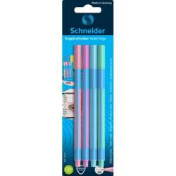 Długopis SCHNEIDER Slider Edge, XB, 4szt. pastel, blister (SR75210)
