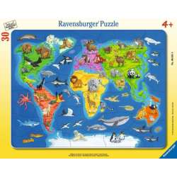 Puzzle 30el Mapa świata zwierząt 066414 RAVENSBURGER p40 (RAP 066414)