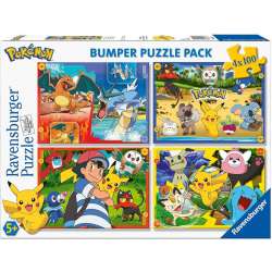 Puzzle 4x100 elementów Pokemon zestaw (GXP-908393) - 1