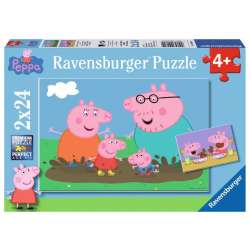 Puzzle 2x24el Peppa - Zabawa w błocie 090822 RAVENSBURGER (RAP 090822) - 1