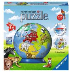 Puzzle kuliste 3D 72el Globus dla dzieci Zwierzęta 118403 RAVENSBURGER p6 (RAP 118403)