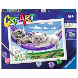 Malowanka CreArt dla dzieci: Kocięta w hamaku RAVENSBURGER malowanie po numerach (202140) - 1