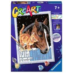 Malowanka CreArt dla dzieci: Koń i kotek RAVENSBURGER malowanie po numerach (202171) - 1