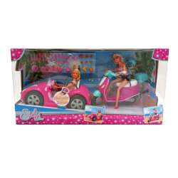 Lalka Steffi x2 w kabriolecie i na skuterze Simba (105738332026) - 1