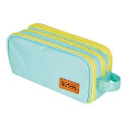Piórnik kosmetyczka potrójny mint/yellow