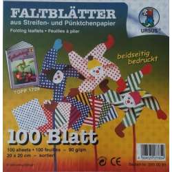 Origami 20x20cm kropki/paski 100 arkuszy