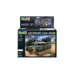 Czołg do sklejania 1:72 63180 Leopard 2A6/A6M + klej, 4 farbki, pędzelek Revell (REV-63180)
