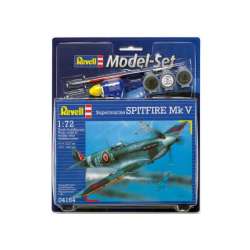 Model samolotu do sklejania 1:72 64164 Supermarine SPITFIRE Mk V Revell + 3 farbki + klej + pędzelki (REV-64164 S2949) - 1