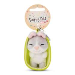 NICI 49982 Brelok Sleeping Pets królik szary 8cm, koszyk zielony (49982 NICI) - 1