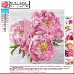 Diamentowa mozaika 5D - Pink flower 20x20 80861 - 1