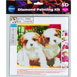 Diamentowa mozaika 5D - Puppies 20x20 80863 - 1