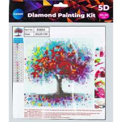 Diamentowa mozaika 5D - Red tree 20x20 80864