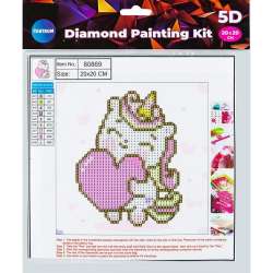 Diamentowa mozaika 5D - Unicorn&Heart 20x20 80869 - 1