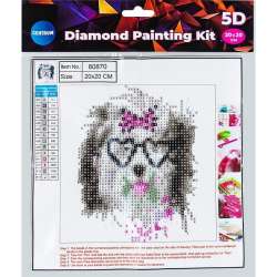 Diamentowa mozaika 5D - Dog in glasses 20x20 80870 - 1