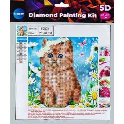Diamentowa mozaika 5D - Kitty 20x20 80871