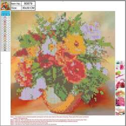 Diamentowa mozaika 5D - Flower bouquet 30x30 80879 - 1