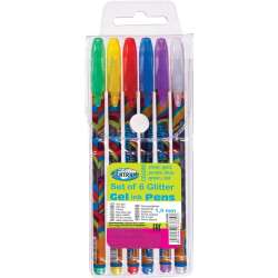 Zestaw długopisów żelowych Brokat 6 kolorów 83885 - 1