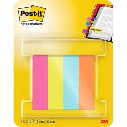 Znaczniki samoprzylepne Post-It indeksujące kolorowe neon 12,7x44,4mm 4x50 karteczek 3M (3M-4054596927001) - 1