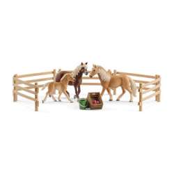 Schleich 72131 Rodzina koni rasy Haflinger w zagrodzie (GXP-624375) - 1