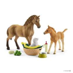 Schleich 42432 Zestaw pielęgnacyjny Quarter koń + źrebię (SLH 42432) - 1