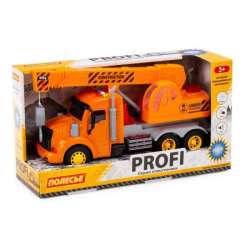Polesie 86617 "Profi' samochód-dzwig z napędem, pomarańczowy, światło, dźwięk w pudełku (86617 POLESIE) - 1