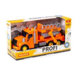 Polesie 89779 "Profi" samochód z podnośnikiem inercyjny, pomarańczowy, ze światlem i dźwiekiem w pudelku (89779 POLESIE)