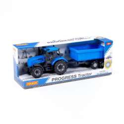 Polesie 91277 Traktor "Progres" inercyjny z przyczepą niebieski w pudełku (91277 POLESIE) - 1