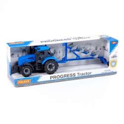 Polesie 91291 Traktor "Progress" inercyjny z pługiem, niebieski w pudełku (91291 POLESIE) - 1