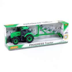 Polesie 91307 Traktor "Progres" inercyjny z pługiem zielony w pudełku (91307 POLESIE) - 1