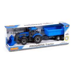Polesie 91833 Traktor + ładowarka Progress niebieski z przyczepą (91833 POLESIE) - 1