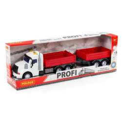 Polesie 92557 "Profi", samochód burtowy z przyczepą inercyjny, ze światłem i dźwiękiem, czerwony w pudełku (92557 POLESIE) - 1