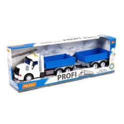 Polesie 92564 "Profi", samochód burtowy z przyczepą inercyjny, ze światłem i dźwiękiem, niebieski w pudełku (92564 POLESIE) - 1