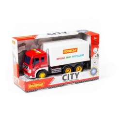 Polesie 93141 "City", samochód-ciężarówka inercyjny (ze światłem i dźwiękiem) (czerwono-biały) (w pudełku) (93141 POLESIE) - 1