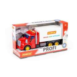 Polesie 93455 "Profi", samochód-ciężarówka inercyjny (ze światłem i dźwiękiem) (czerwono-biały) (w pudełku) (93455 POLESIE) - 1