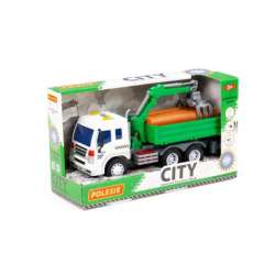 Polesie 96029 "City", samochód burtowy z podnośnikiem inercyjny, ze światłem i dźwiękiem, zielony w pudełku (96029 POLESIE) - 1