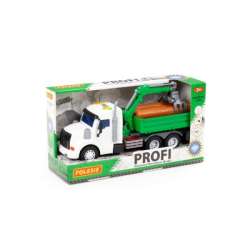 Polesie 96142 "Profi", samochód burtowy z podnośnikiem inercyjny, ze światłem i dźwiękiem, zielony w pudełku (96142 POLESIE) - 1