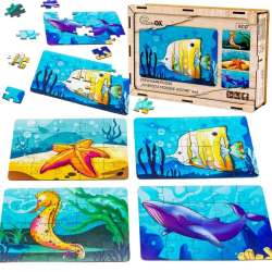 Puzzle drewniane 4w1 zwierzęta morskie - 1