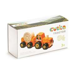 Drewniany traktor z przyczepą 15351 Cubika (LE5351) - 1