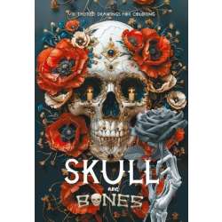 Kolorowanka A4 pionowa 8 obrazków Skull czerwone