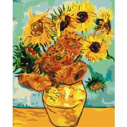Malowanie po numerach z ramą 40x50cm Słoneczniki Van Gogh (KHO098) - 1
