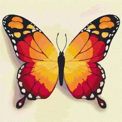 Malowanie po numerach - Pomarańczowy motyl 25x25cm