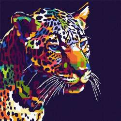 Malowanie po numerach - Jaguar pop-art 40x40cm