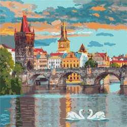 Malowanie po numerach - Wieczorna Praga 40x40 - 1